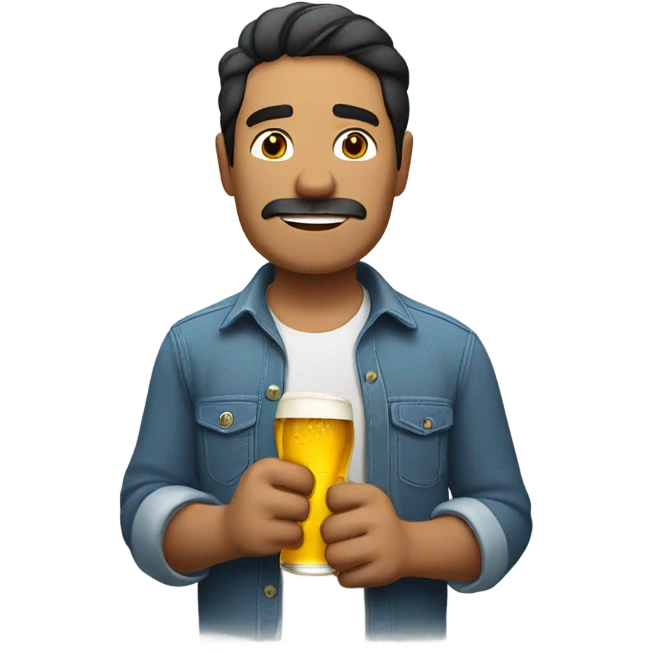 Mexican drinking beer emoji