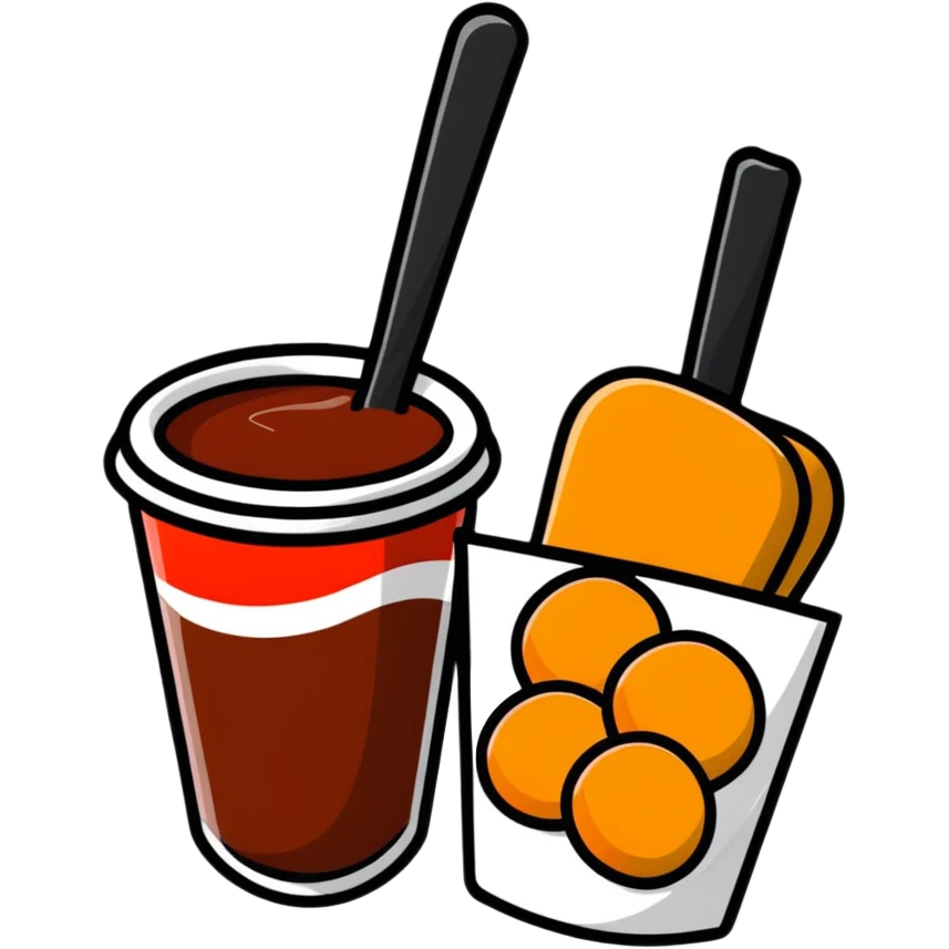 Chicken McNuggets with dipping sauce emoji