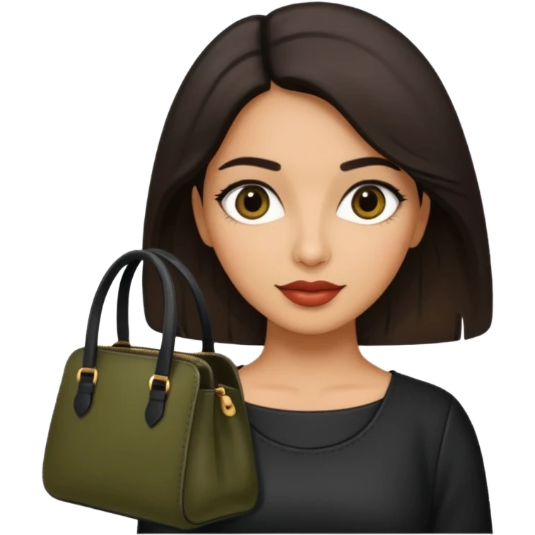 italian female with italian fashion style, holding bag emoji