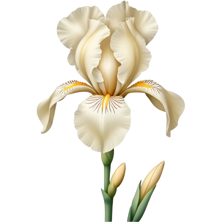 single Cream Iris, straight stem emoji