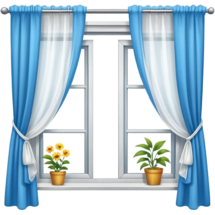 Window with hanging things+ curtain, Apartment Windows. emoji