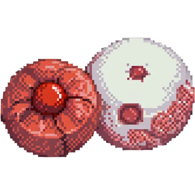 Medical comparison of normal red blood cell versus anemic pale blood cell emoji