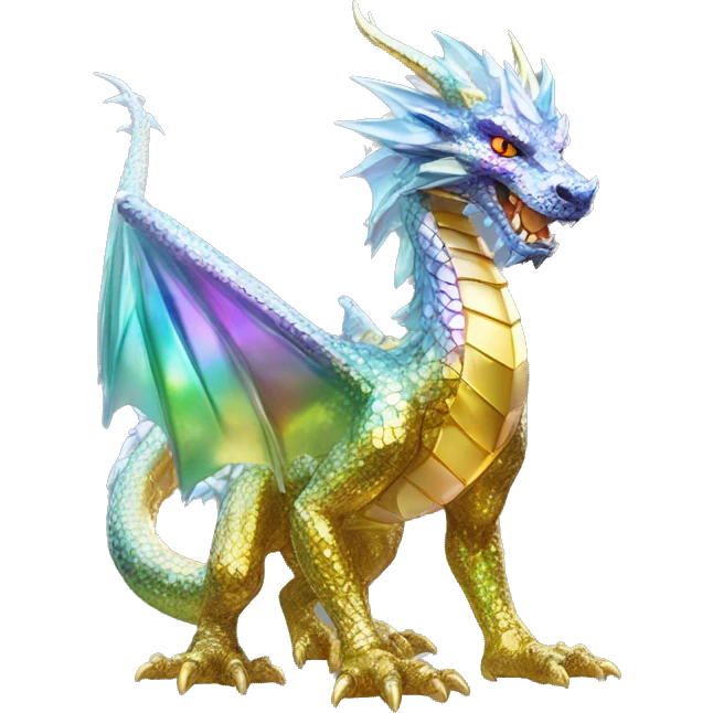 56-carat iridescent diamond crystal dragon full body emoji
