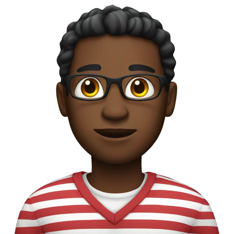 Black guy in striped shirt emoji