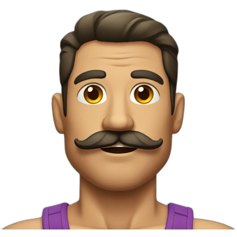 Muscles mustache expressive Cuban man emoji