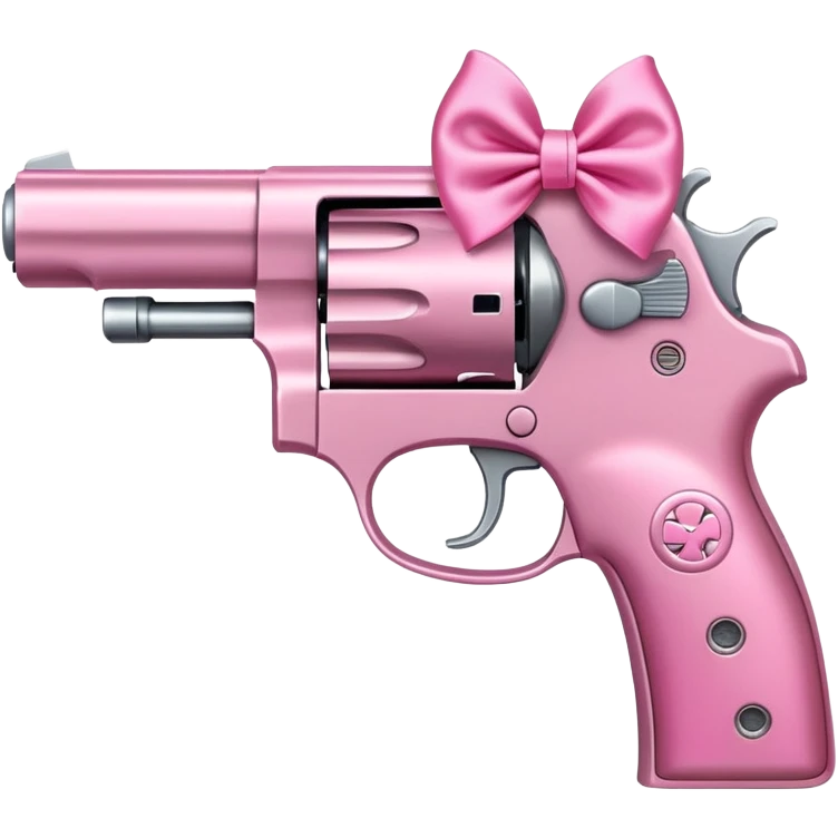 pink pistol with  pink bow emoji