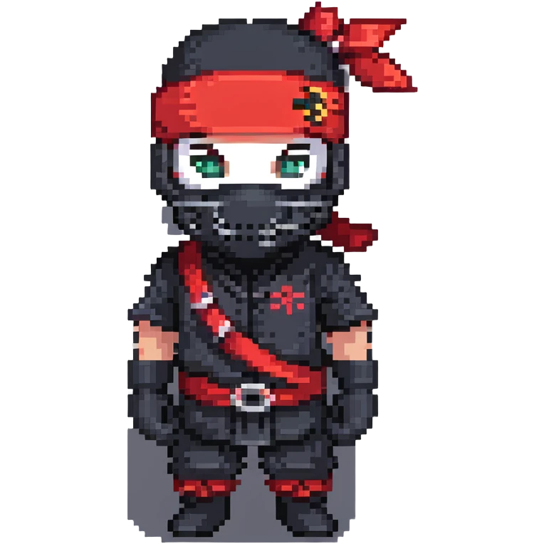 masked ninja, red headband emoji