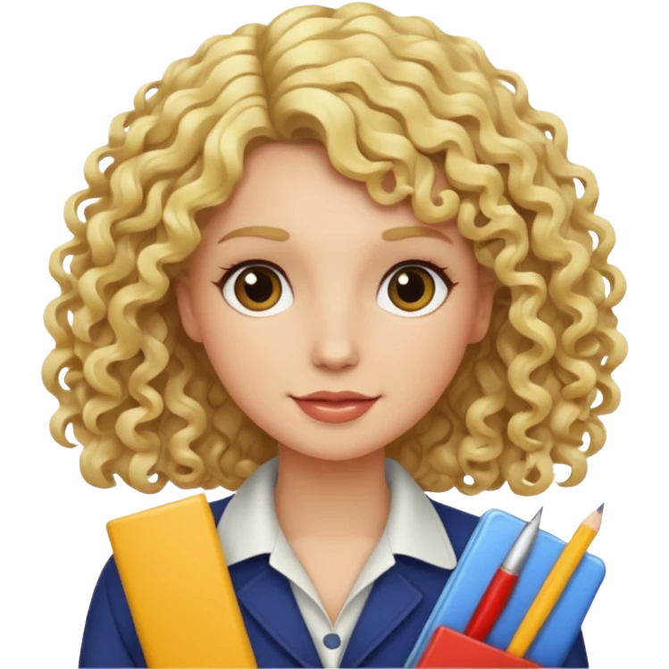 interior designer with curly blonde hair emoji