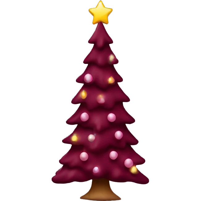 Burgundy Christmas Tree emoji