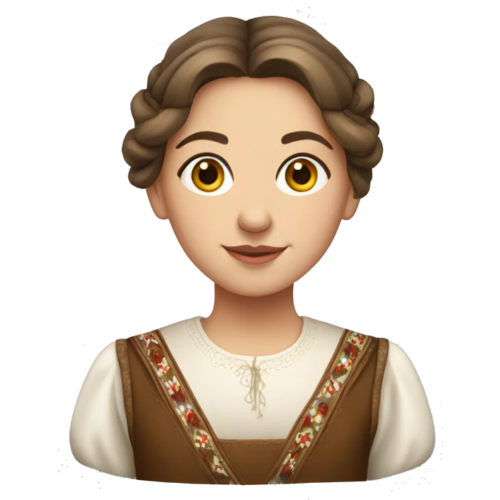 Serbian girl in traditional dress with brown hair emoji