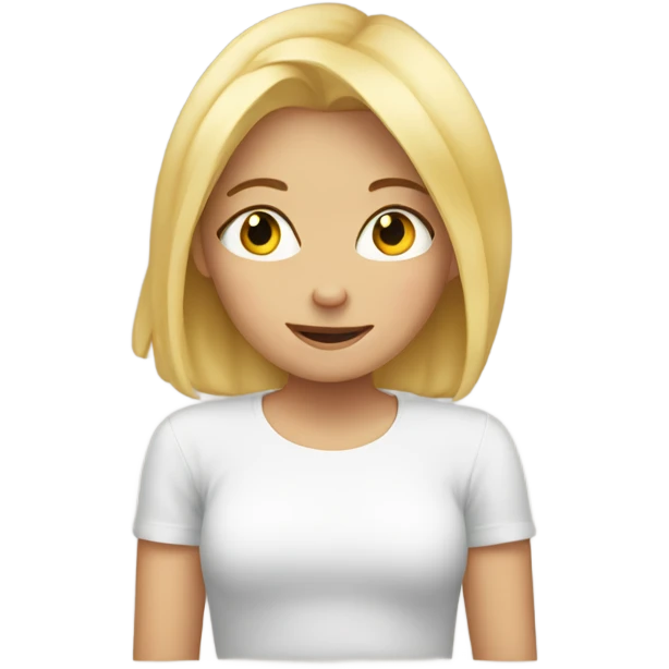 blonde girl hiding behind hands emoji