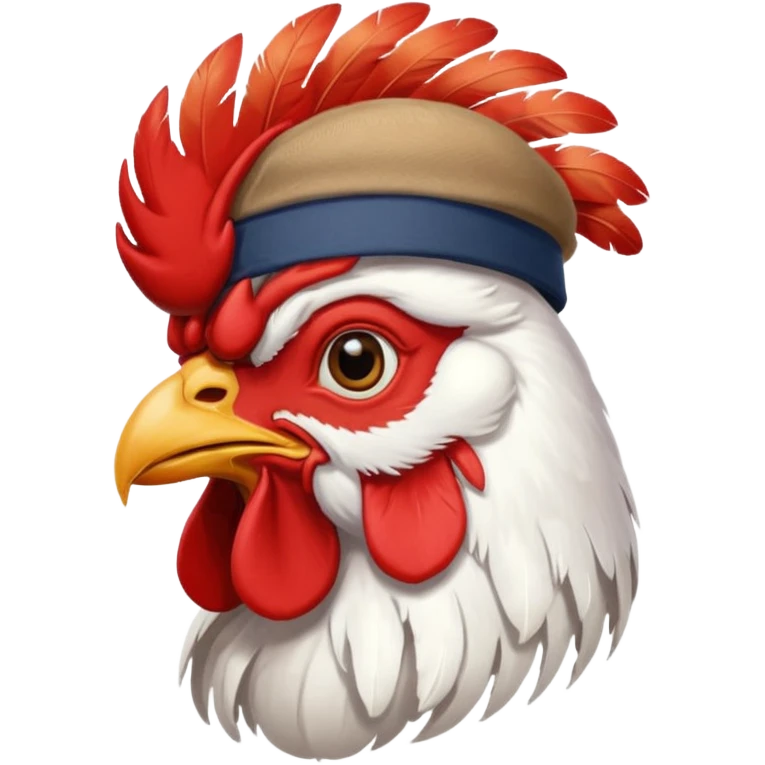 rooster with baseball hat emoji
