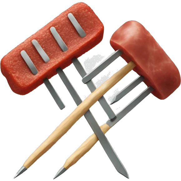 meatskewer piercing through microchips emoji