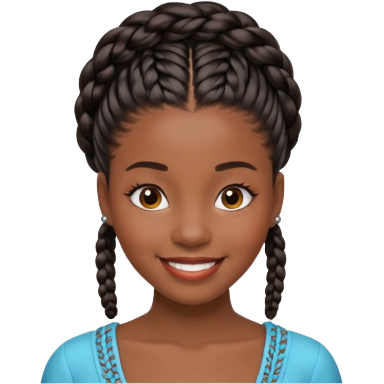 generate an emoji for this phrase, Start strong to earn trust and be noticed. End strong to be remembered. make it a black woman in braids updo. emoji