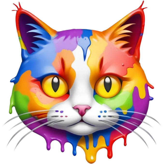 Cat with paint  emoji