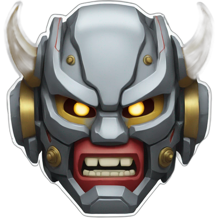 mecha japaense oni mask emoji