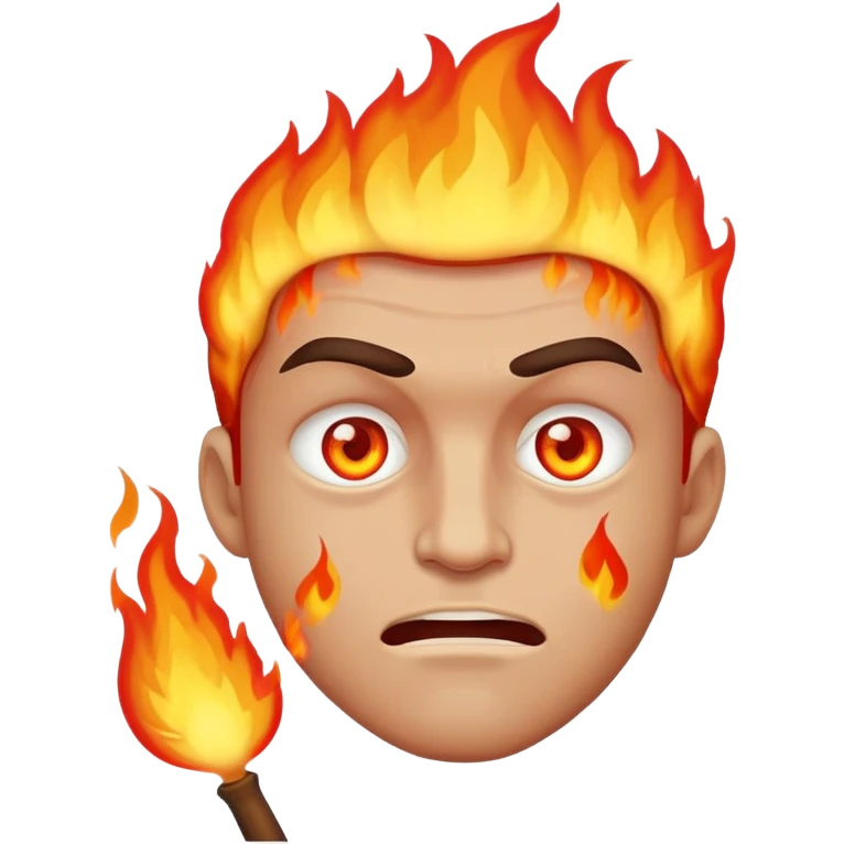 Man hungry with fire emoji