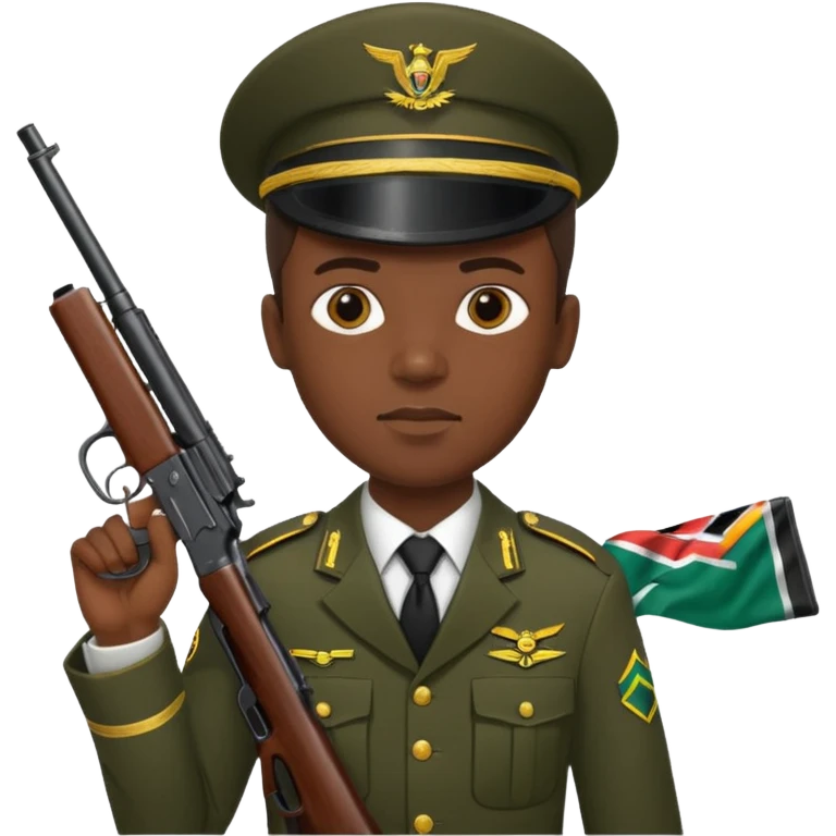 South African soldiers with guns  emoji