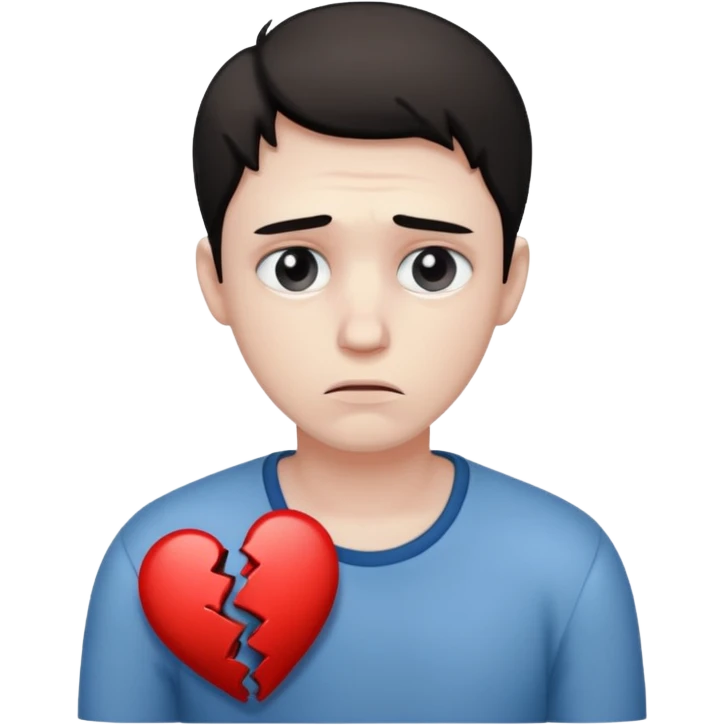 sad man with broken heart emoji