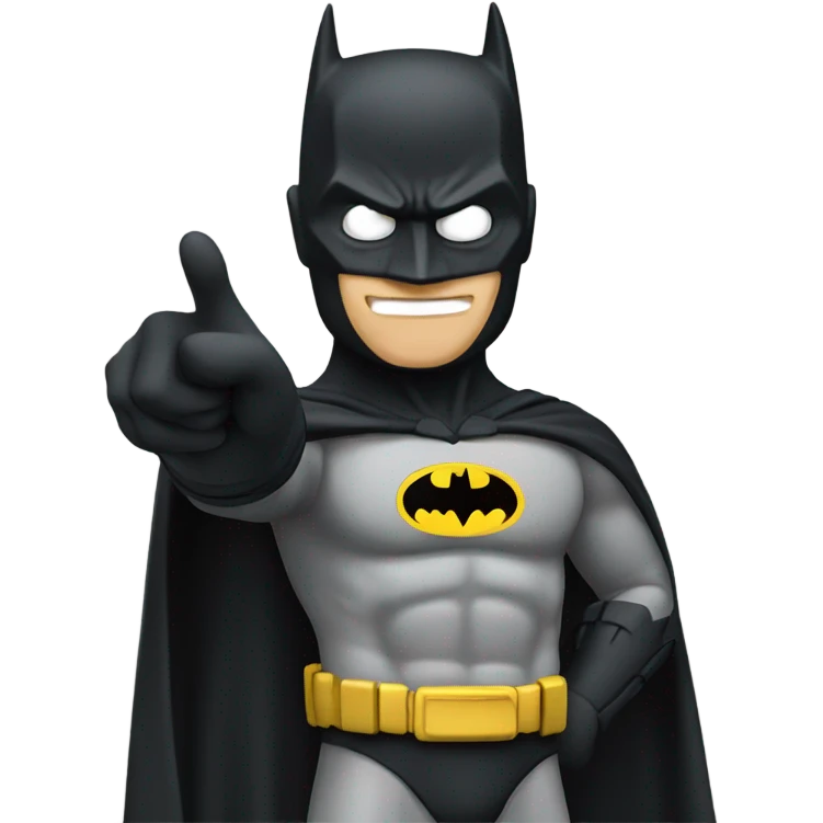 batman  pointing towards left standing emoji