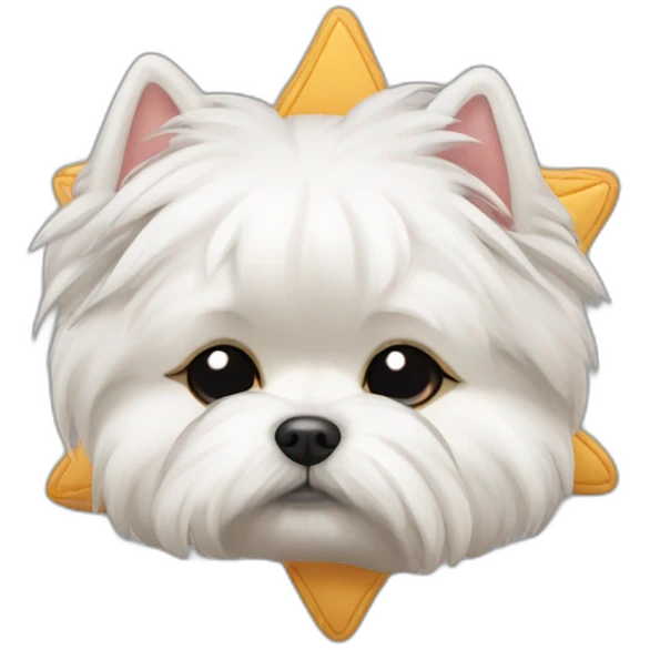 A Maltese cross spitz sleeping emoji