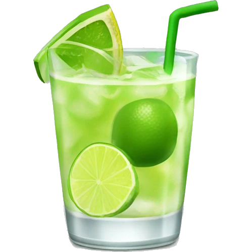 a caipirinha drink in a glass cup emoji