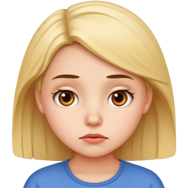 Girl with a bored face emoji