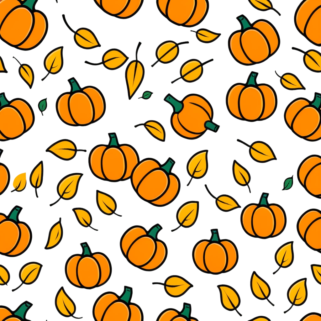 fall season with pumpkins, falling leaves, warm colors emoji