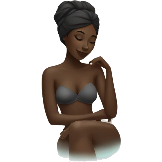 dark skin woman relaxing in a spa emoji