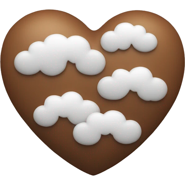 brown heart with three small clouds emoji