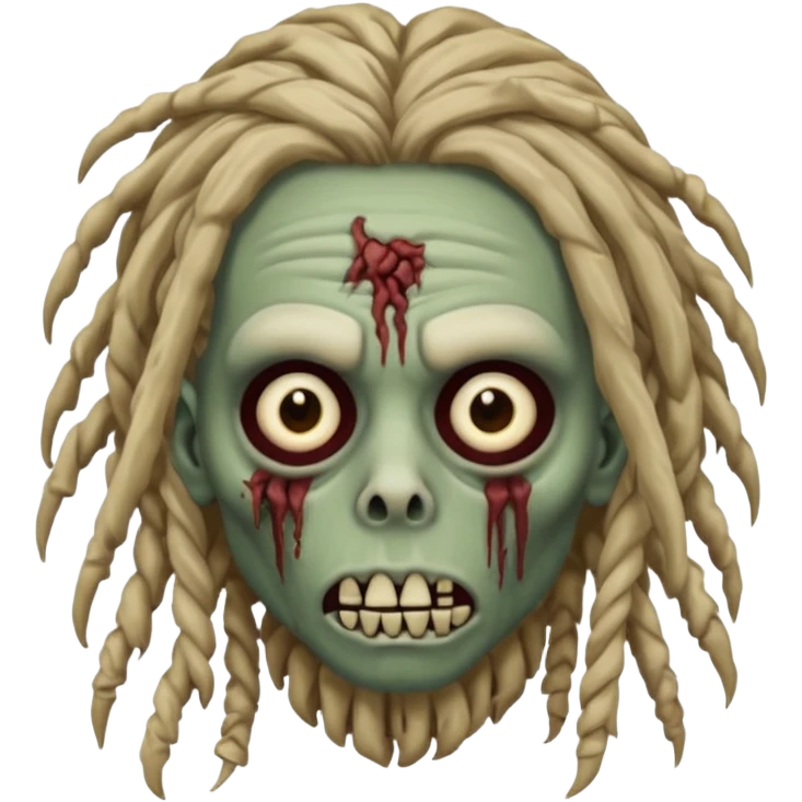 create zombie with dreadlocks have some of the drealocks cover his face now add a nose ring emoji