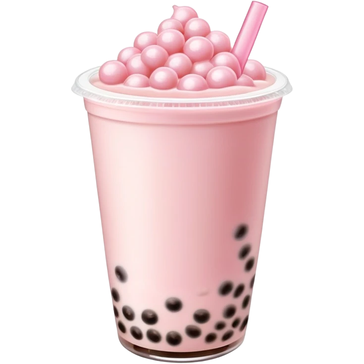 Powder pink bubble tea emoji