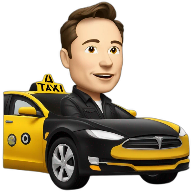 elon musk as a  taxi driver behind the wheel emoji