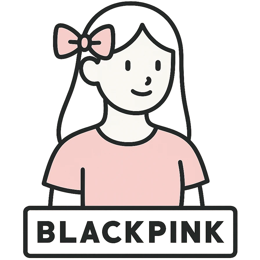 Blackpink inspired icon, pink and black, minimal and chic emoji