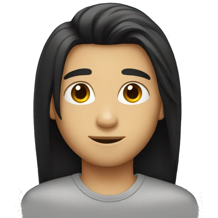 boy with long black straight hair emoji