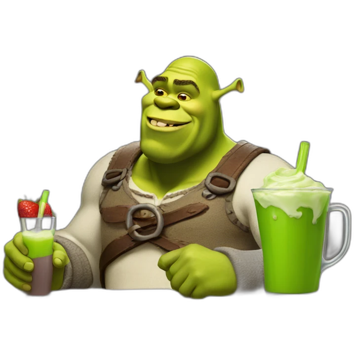 Shrek drink a yogurt emoji