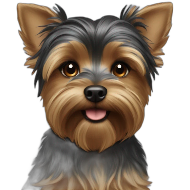 Yorkshire terrier negro diciendo Buenos días Ainhoa emoji