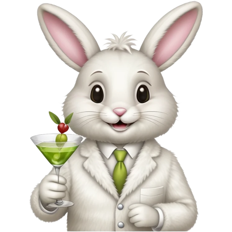 Easter bunny holding martini emoji