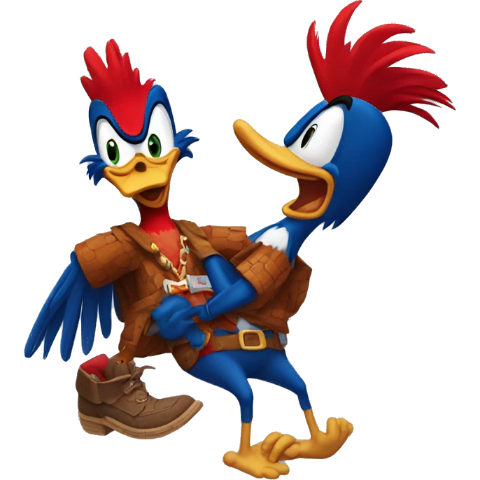 woody woodpecker with broken leg emoji