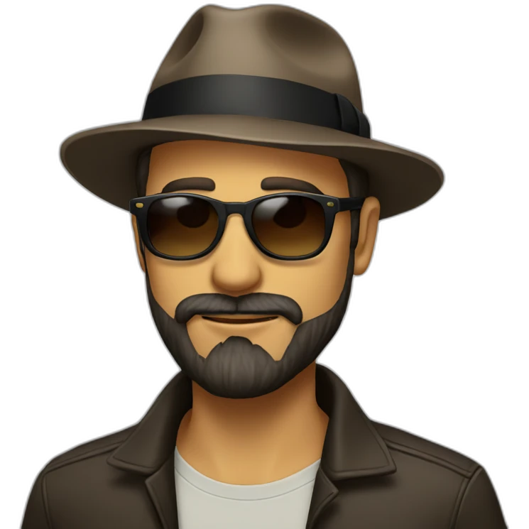 man fedora beard sunglasses emoji