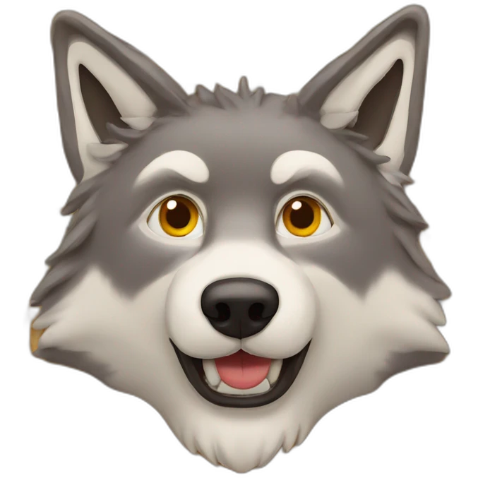 Wolf made out of Waffles emoji