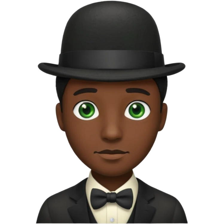 chat noir avec chapeau melon emoji