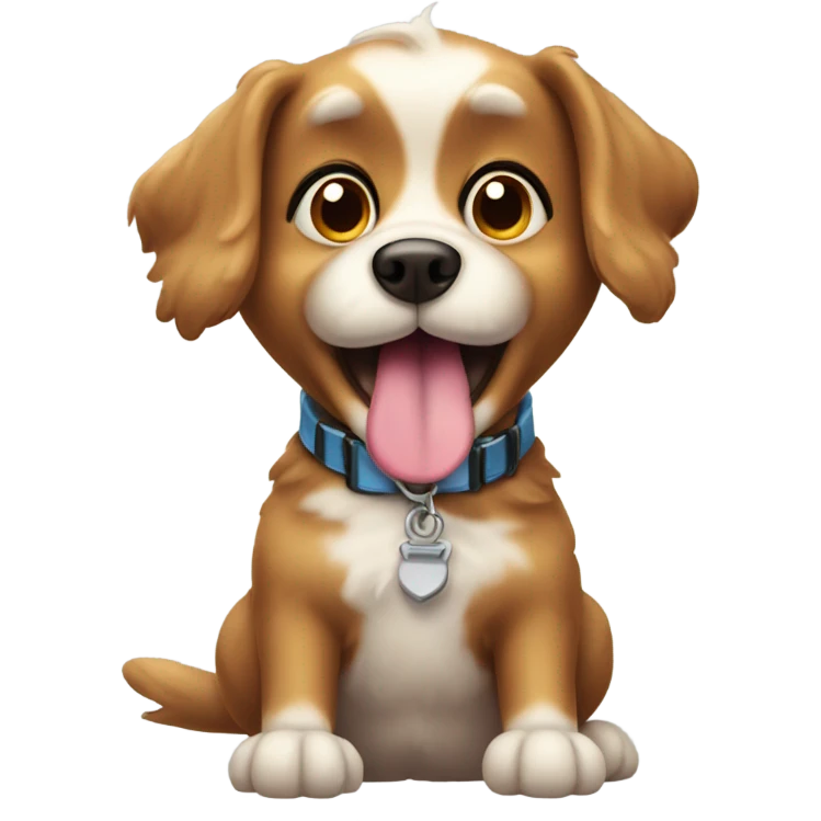 Cute silly dog emoji