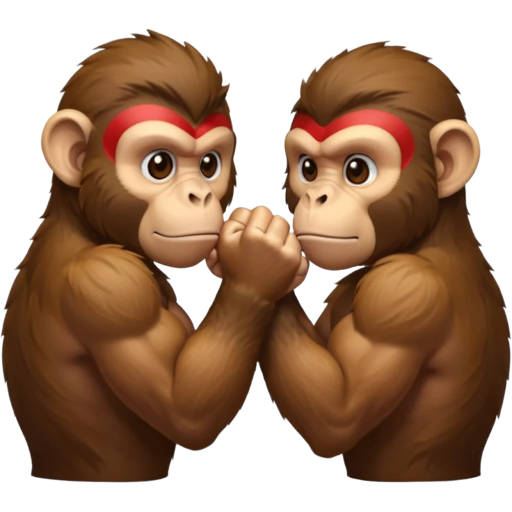 2 monkey arm wrestling each other emoji
