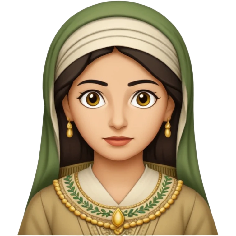Portrait of a female Iraqi civilian with a neutral expression 1980 emoji