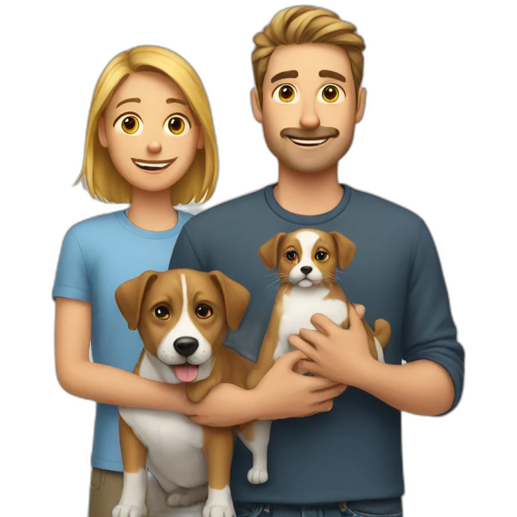 man, dog and cat emoji