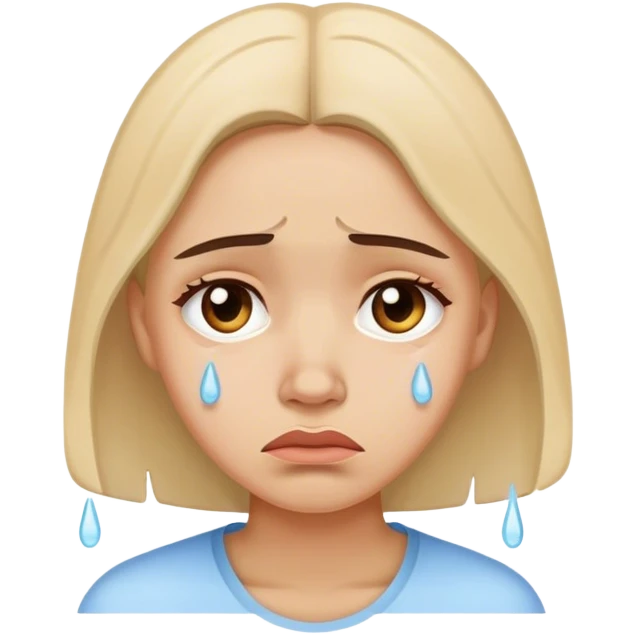 Sad woman face with tears  emoji