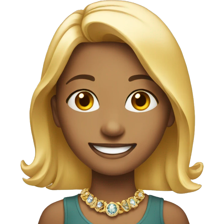 smiling girl with jewelry emoji