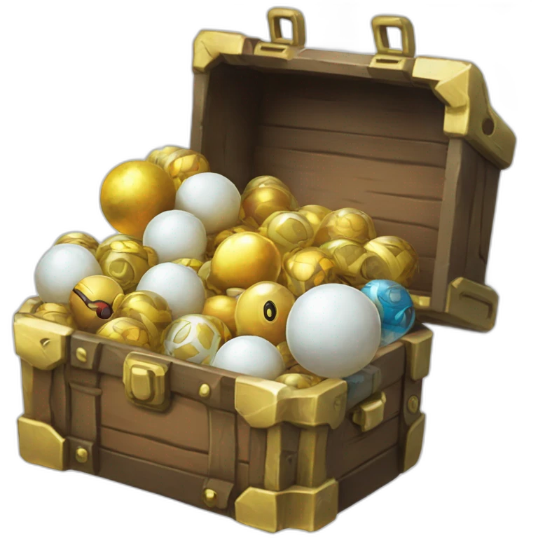 Pokemon Game LootCase White Color Rich Treasure Legendary Epic Pokeballs and Pokemons Inside emoji