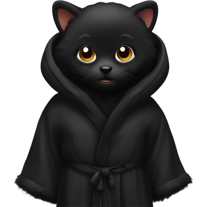 black silk robe with black fur emoji